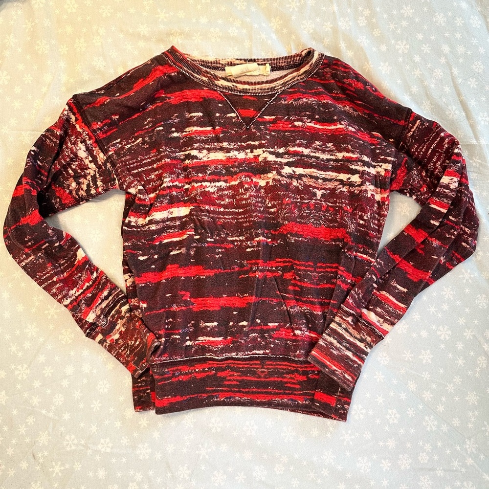 H&M Isabel Marant Red and Brown Patterned Sweater